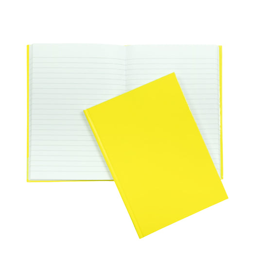 A5 160 Pages 8mm Ruled Yellow Casebound Notebook
