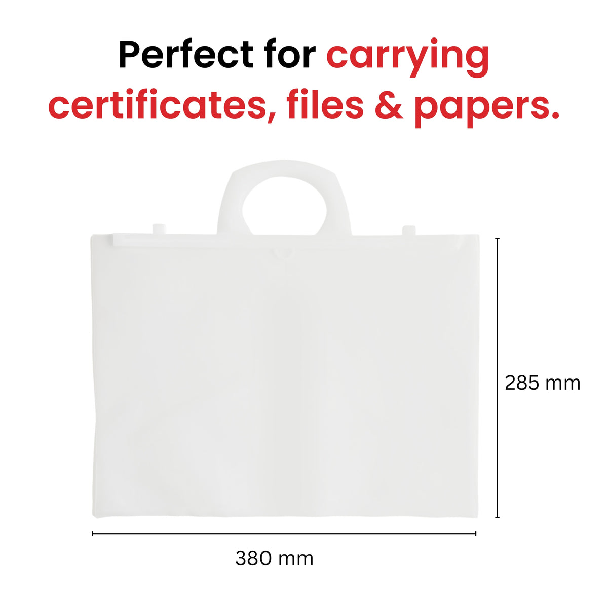 Pack of 12 A4+ Clear Carry Folders– 180 Micron Poly Wallet with Handle & Clip Lock for Documents and Artwork