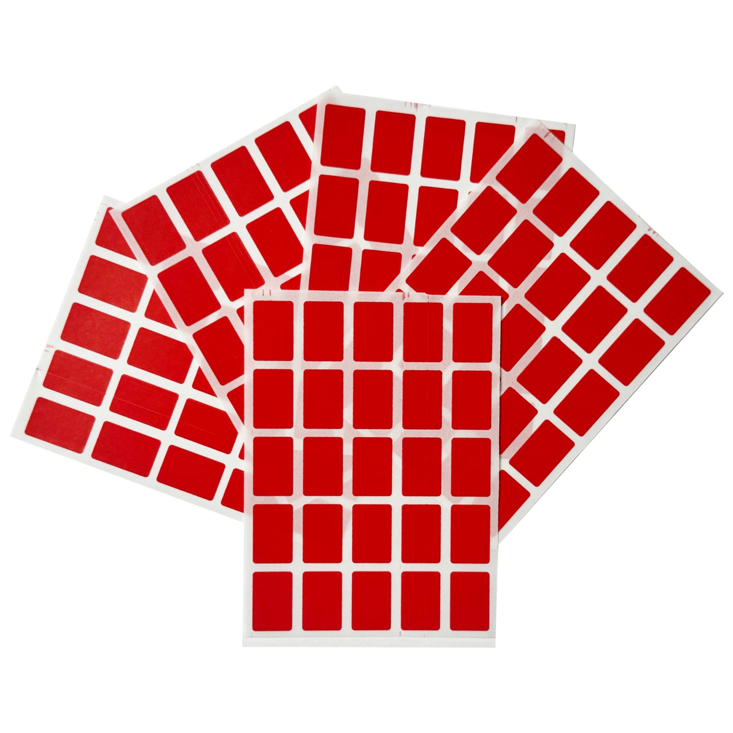 Pack of 125 Red 12x18mm Rectangular Labels - Adhesive Stickers