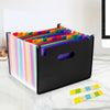 A4 Landscape Desk Expander Black Cover with 23 Assorted Coloured Pockets