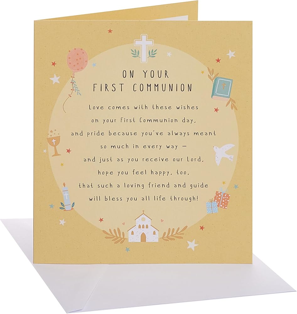 Traditional and Symbolic Design Communion Congratulations Card