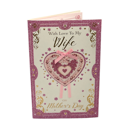 With Love to My Wife Heart Design Keepsake Mother's Day Boxed Card