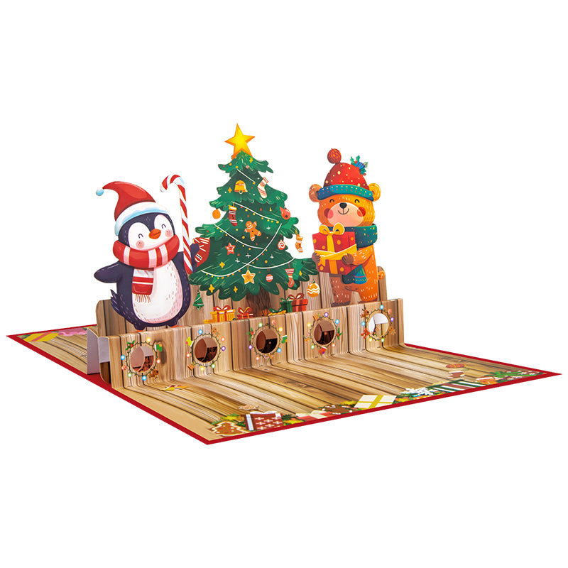 Festive Friends Money Gift 3D Pop Up Christmas Card