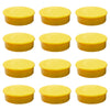 Pack of 36 Yellow Coloured Round Flat Magnets - 24mm Whiteboard Notice Board Office Fridge