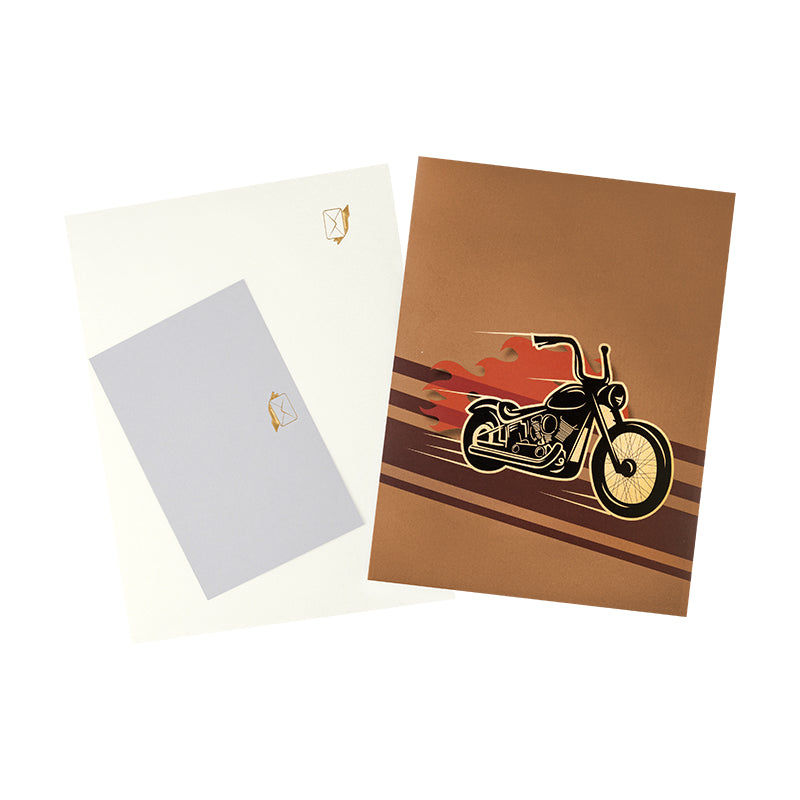 Road Rebel 3D Motorcycle Greeting Card