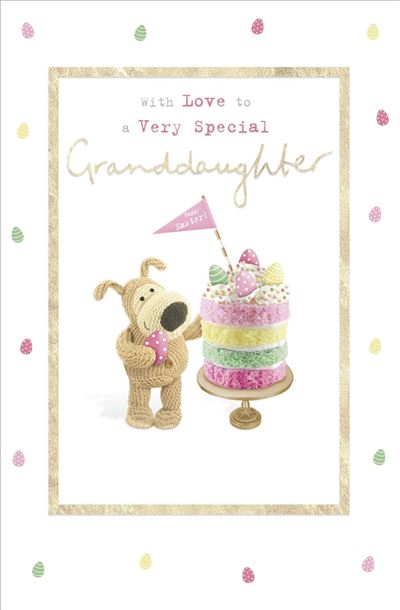 A Very Special Granddaughter Boofle with Cake Easter Card