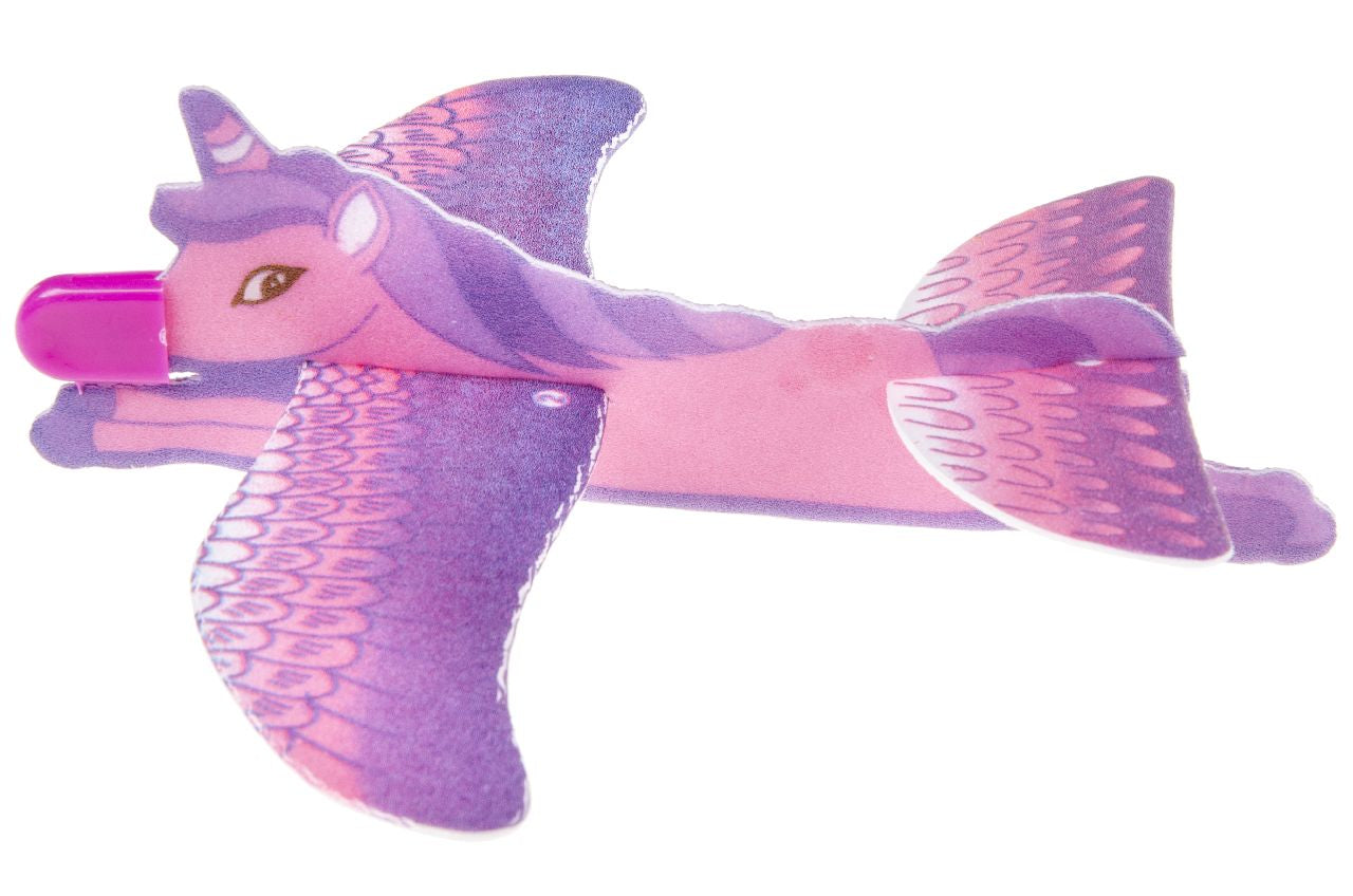 Pack of 12 Flying Unicorn Design Gliders 22Cm