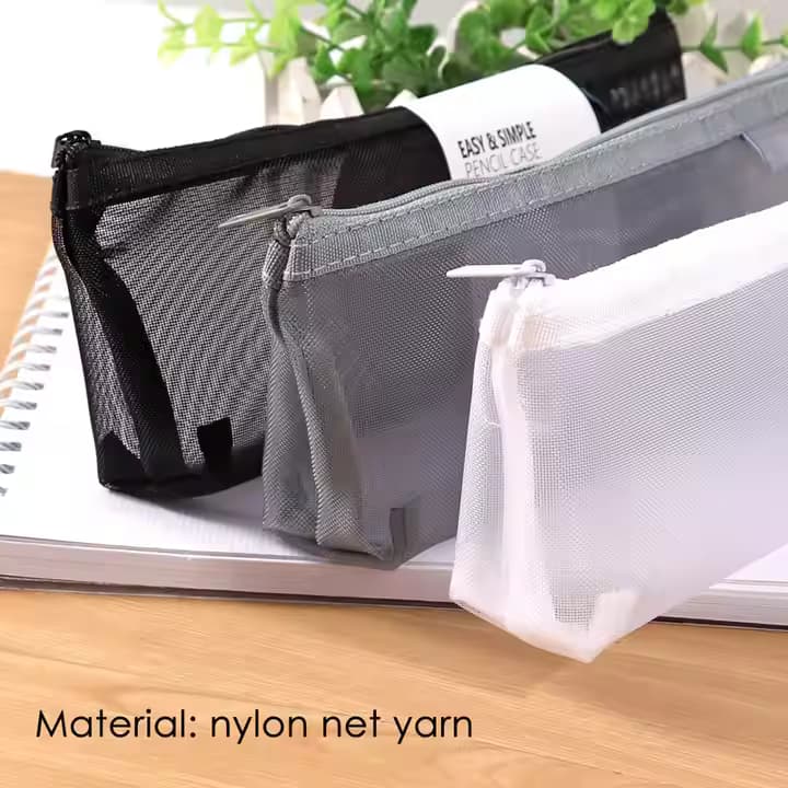 Single Multipurpose Nylon Net Yarn Student Pencil Case