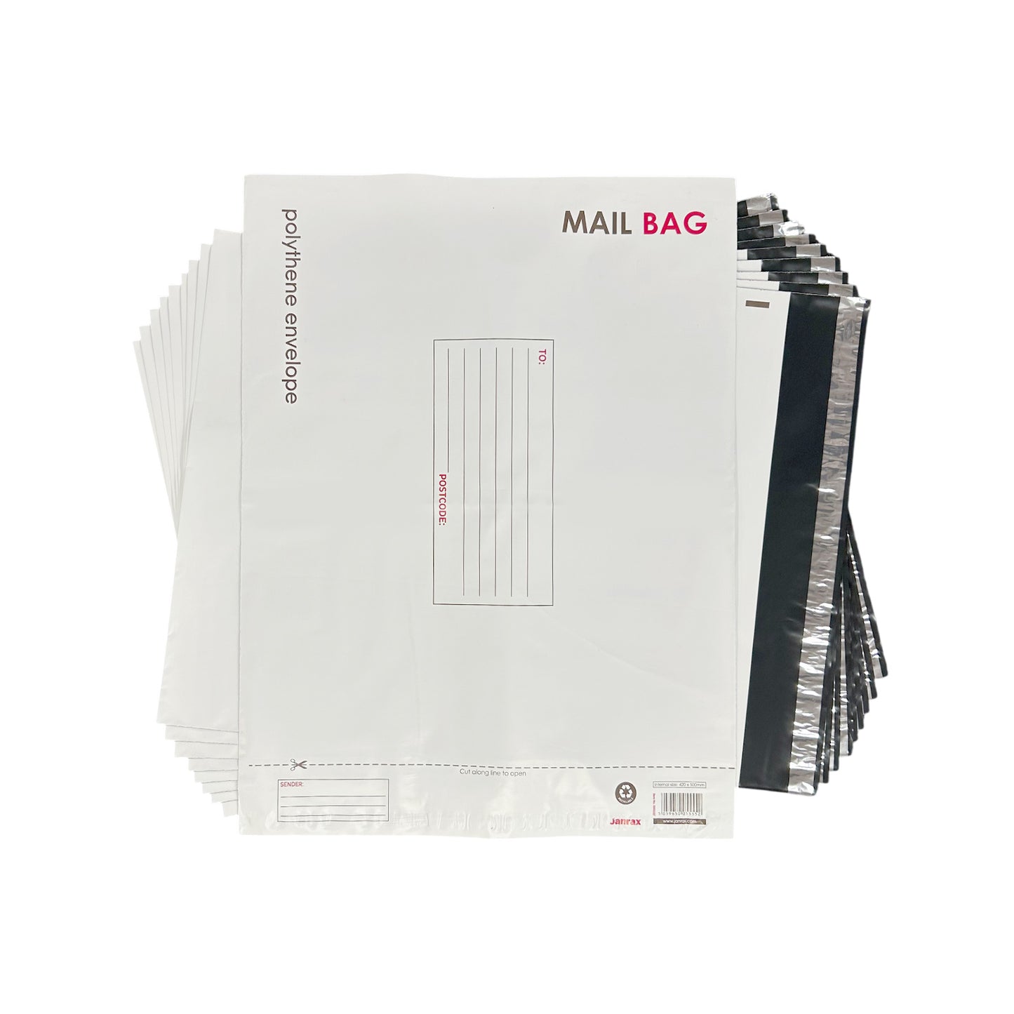 Pack of 100 Extra Large Polythene Mailing Bags 42x50cm – Secure Peel & Seal Envelopes