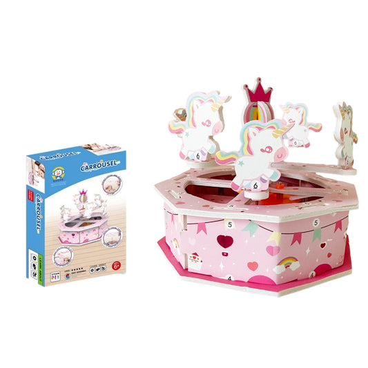 Carrousel DIY Craft & Motion Learning Stem Toy with Instruction Book
