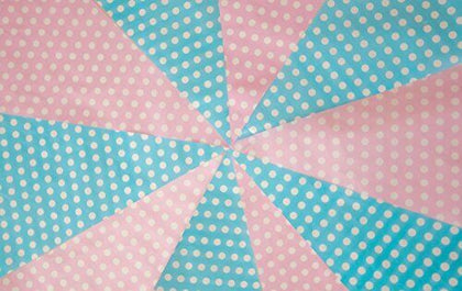 Pink & Blue Polta Dot Bunting 10m with 20 Pennants