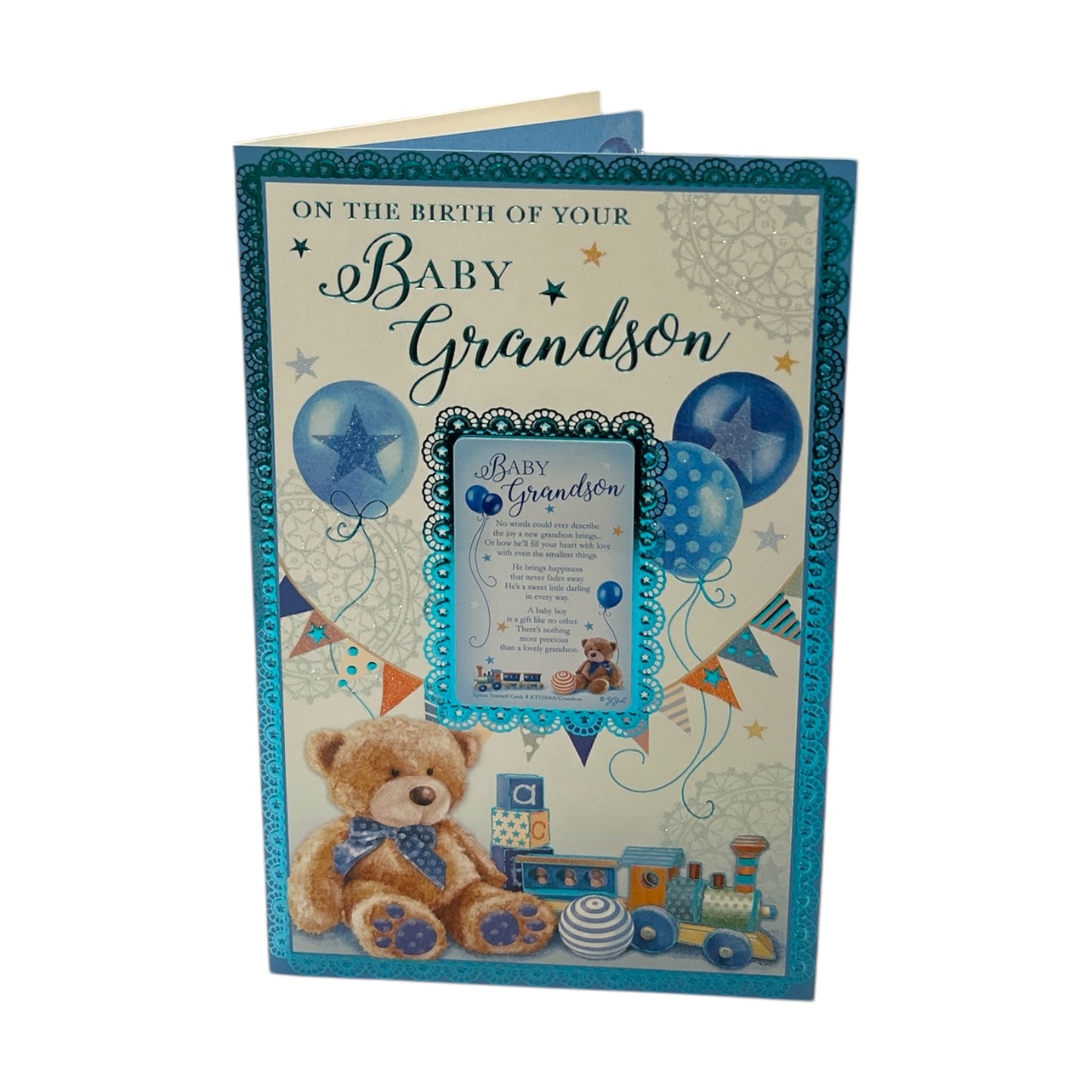 Congratulations On Birth Of Grandson Keepsake Treasures Greeting Card