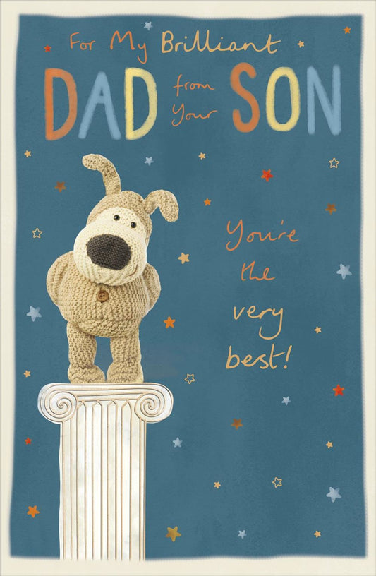 Boofle on Plinth for Dad From Son Father's Day Card