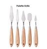 Pack of 5 Assorted PP Art Wooden Handle Painting Flexible Palette Knives