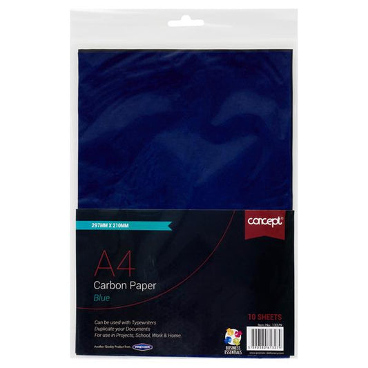 Pack of 10 A4 Sheets Blue Carbon Paper by Premier Office