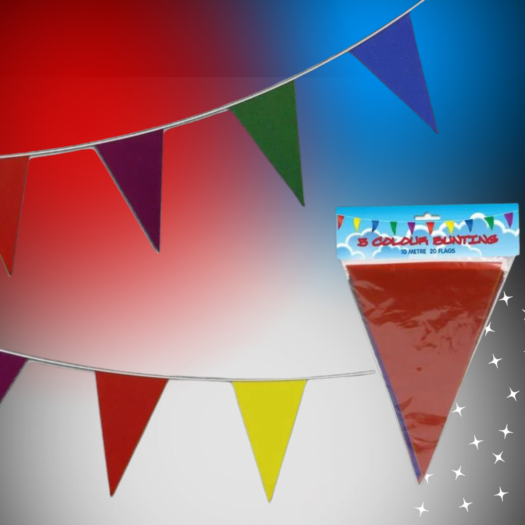 Triangular Bunting in 5 Colours (10m 20 Flag)