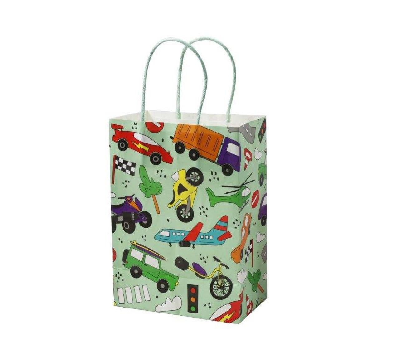 Pack of 12 Vehicles Paper Gift Bags