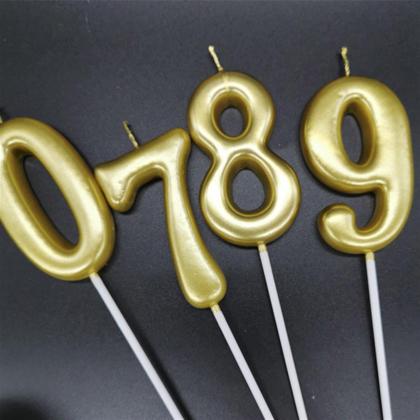 5 Number Gold-Plated Candle For Birthday Party