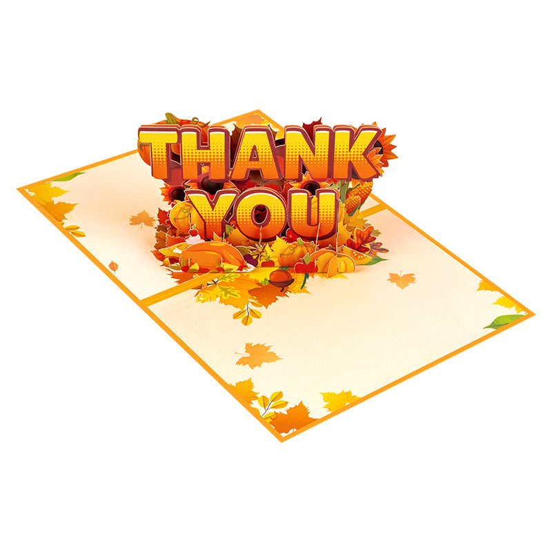 Pumpkin & Petals Seasonal Thank You Pop Up Greeting Card