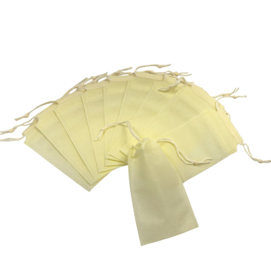 Pack of 25 Ivory Coloured 19x10cm Non-Woven Drawstring Bags