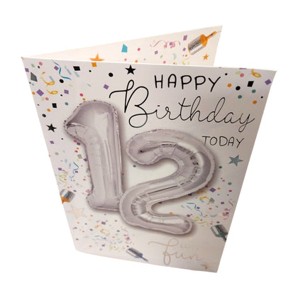 Happy Birthday 12 Today Have Fun Balloon Boutique Greeting Card