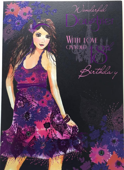 18th Birthday Wishes to A Wonderful Daughter Greeting Card