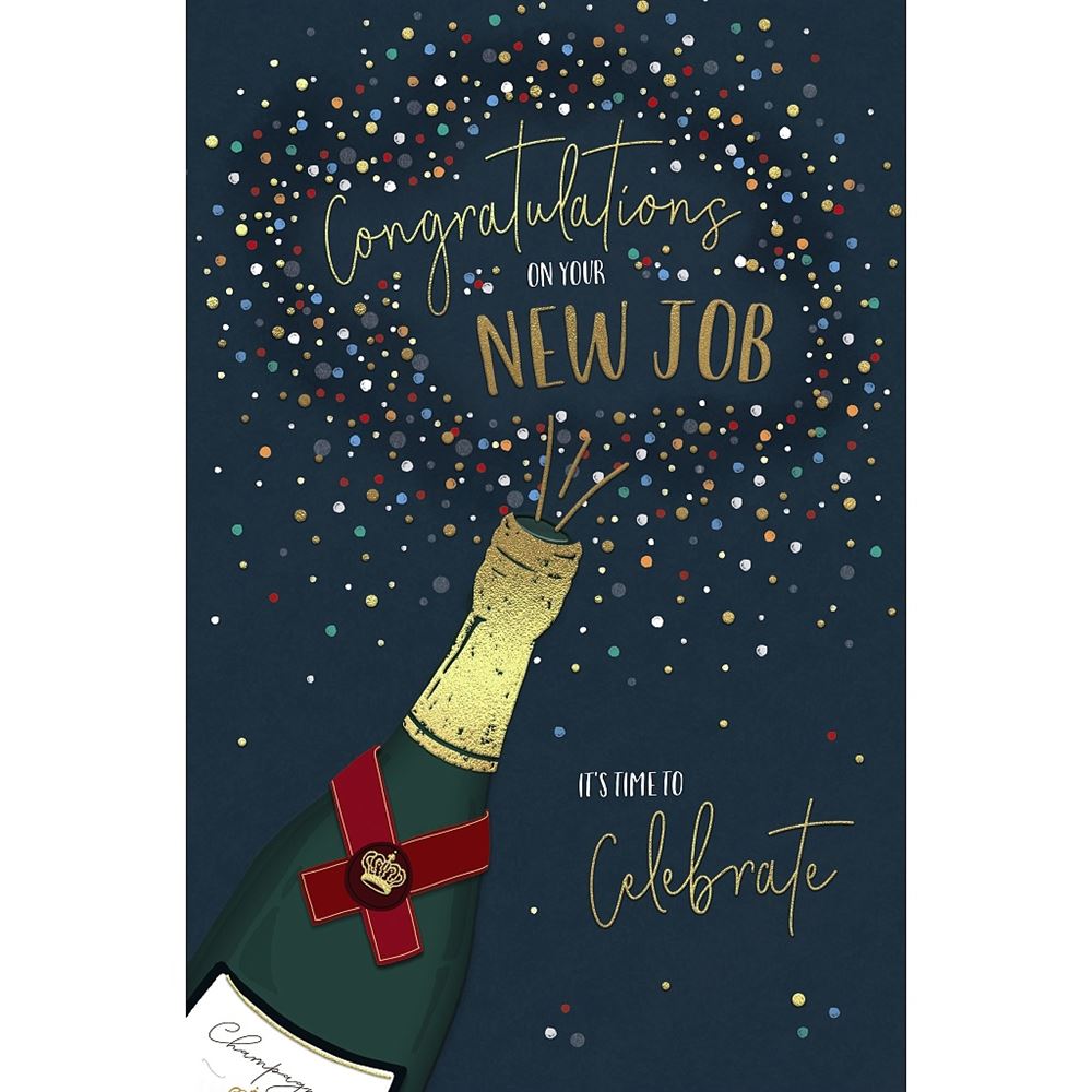 Champagne Design New Job Congratulations Card