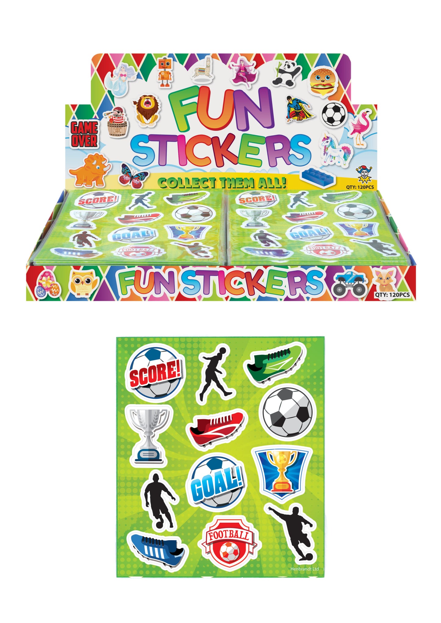 Football Sticker Sheet 10cm x 11.5cm