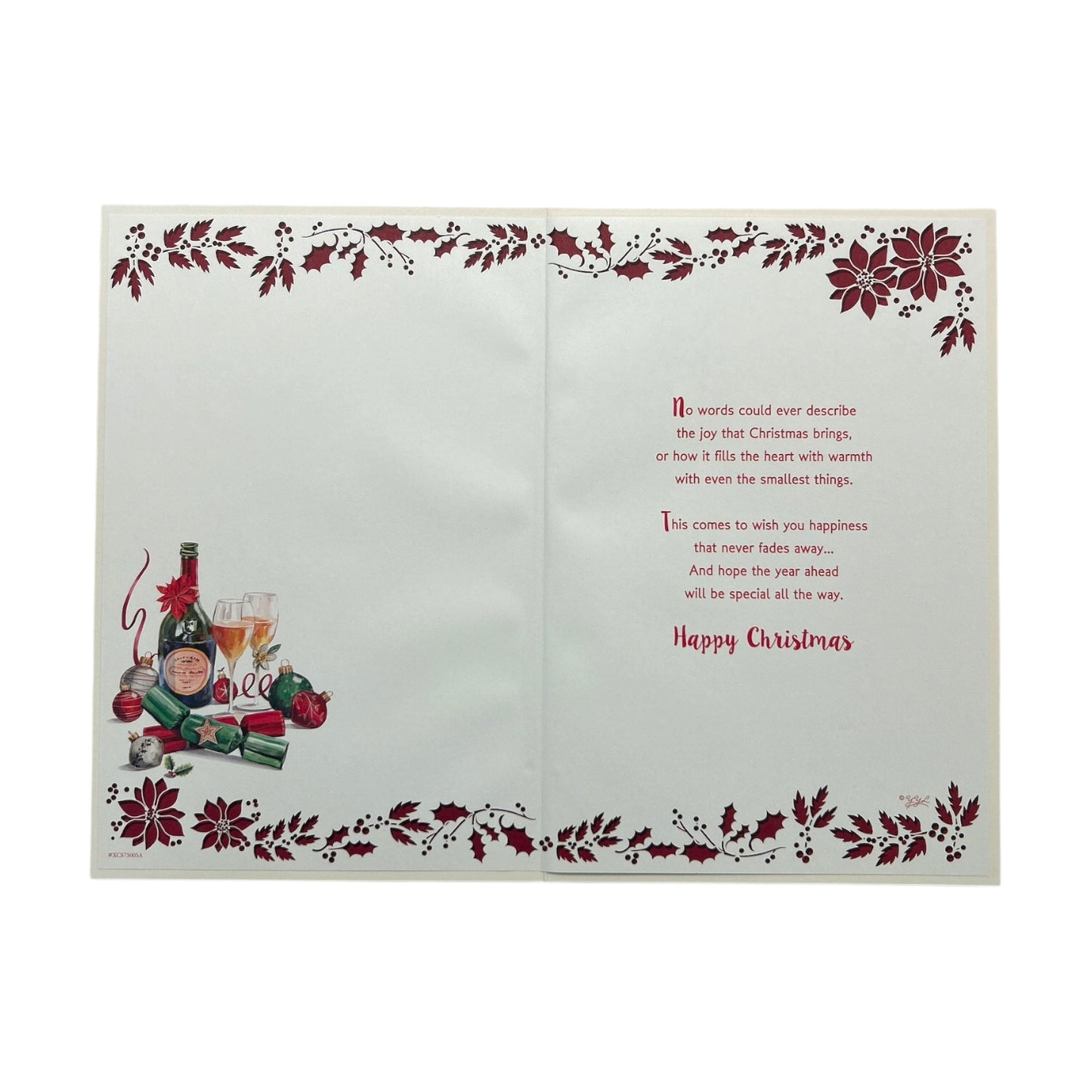 To The One I Love Festive Champagne & Ornaments Christmas Card