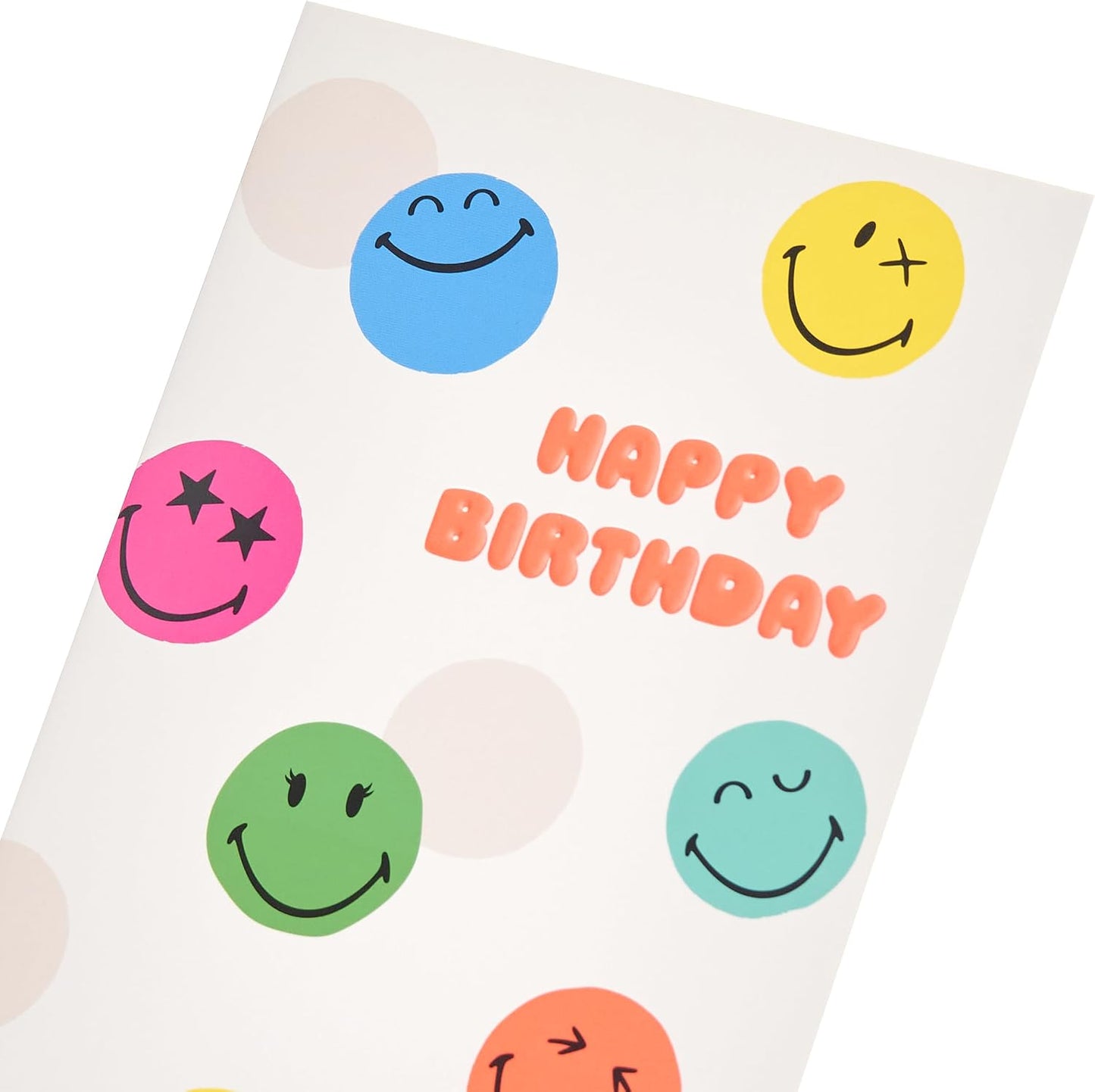 Smiley World Faces Design Kid's Birthday Card