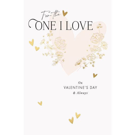 Heart and Flowers Design One I Love Large Valentine's Day Card