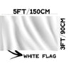Plain White Flag 5ft x 3ft