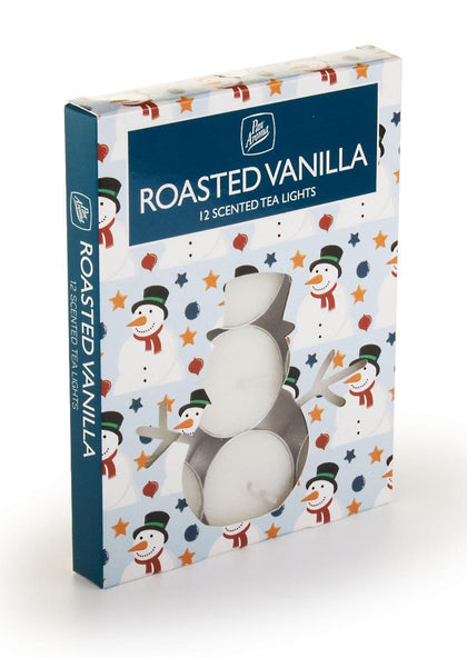 Pack of 12 Roasted Vanilla Snowman Christmas Tealights