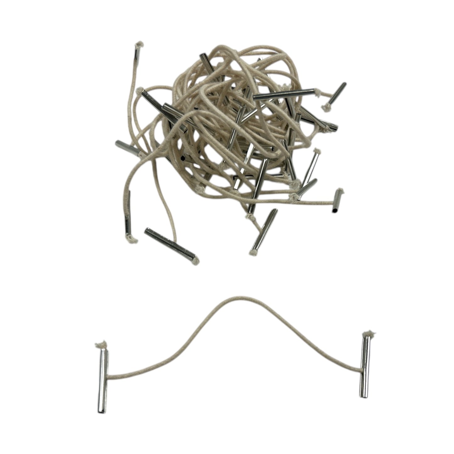 Pack of 500 Elastic White 125mm Metal End Treasury Tags