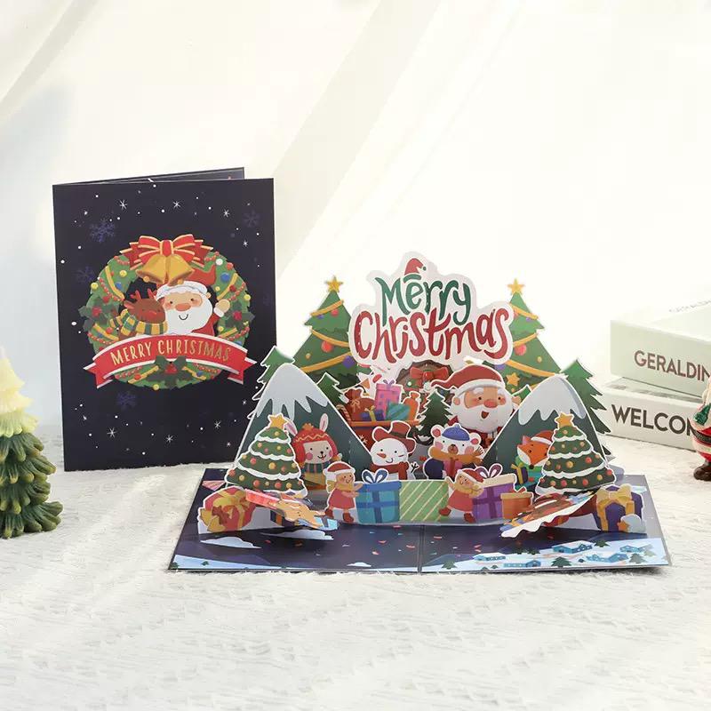 Festive Fun Snowmen & Santa Scene 3D Pop Up Christmas Card