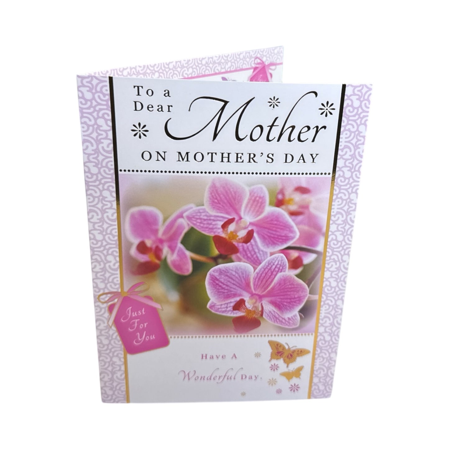 To A Dear Mother Pink Orchid Flowers Design Mother's Day Card