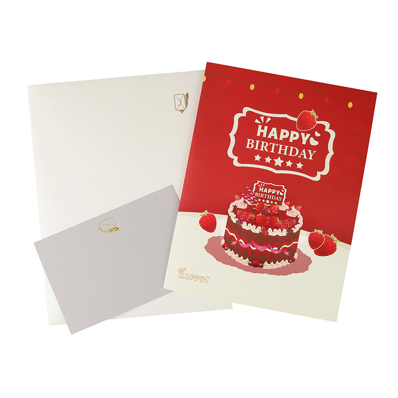 Berry Bliss 3D Birthday Cake Pop Up Card