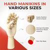 Large Wooden Left Hand Manikin 30cm (12")