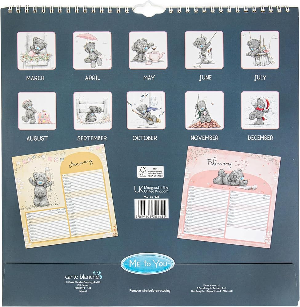 Me to You Tatty Teddy 2026 Square Wiro Calendar