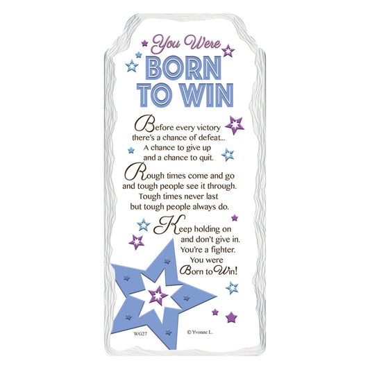 You Were Born To Win Sentimental Handcrafted Ceramic Plaque
