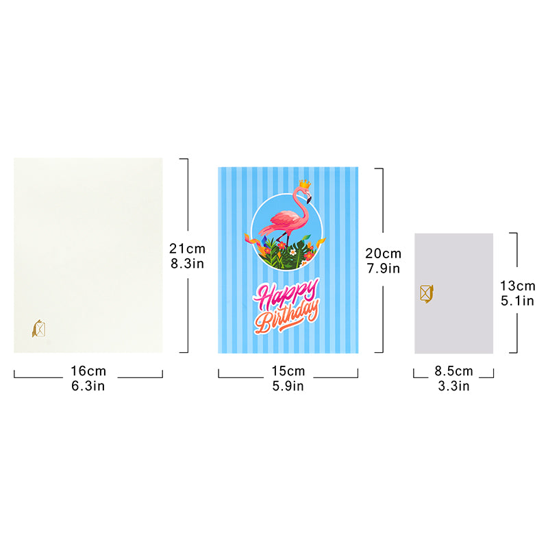 Pink Party Bird 3D Flamingo 3D Pop Up Birthday Card