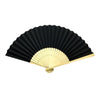 Black Paper Hand Held Bamboo and Wooden Fan