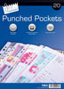 Just Stationery 20 Clear Plastic Punched Pocket
