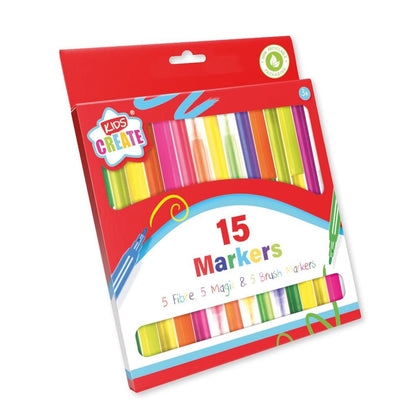 Pack of 15 Assorted Colouring Pens