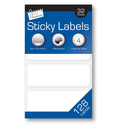 128 white 70 x 25mm Sticky Labels