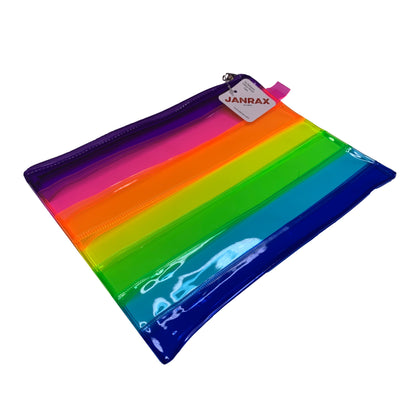 Pack of 12 A5 Rainbow Coloured Rainbow Pencil Cases