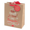 Kraft Tree and Text Design Christmas Large Gift Bag