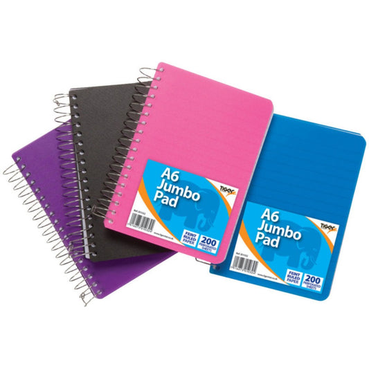 10 x Jumbo A6 TwinWire 200 Sheet NoteBook