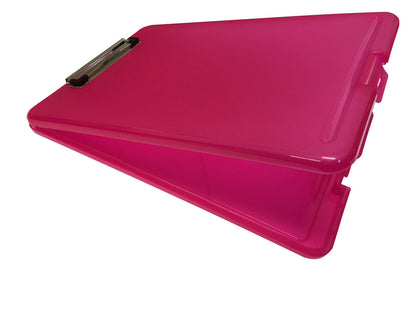 A4 Pink Clipboard Box File - Storage Filing Case
