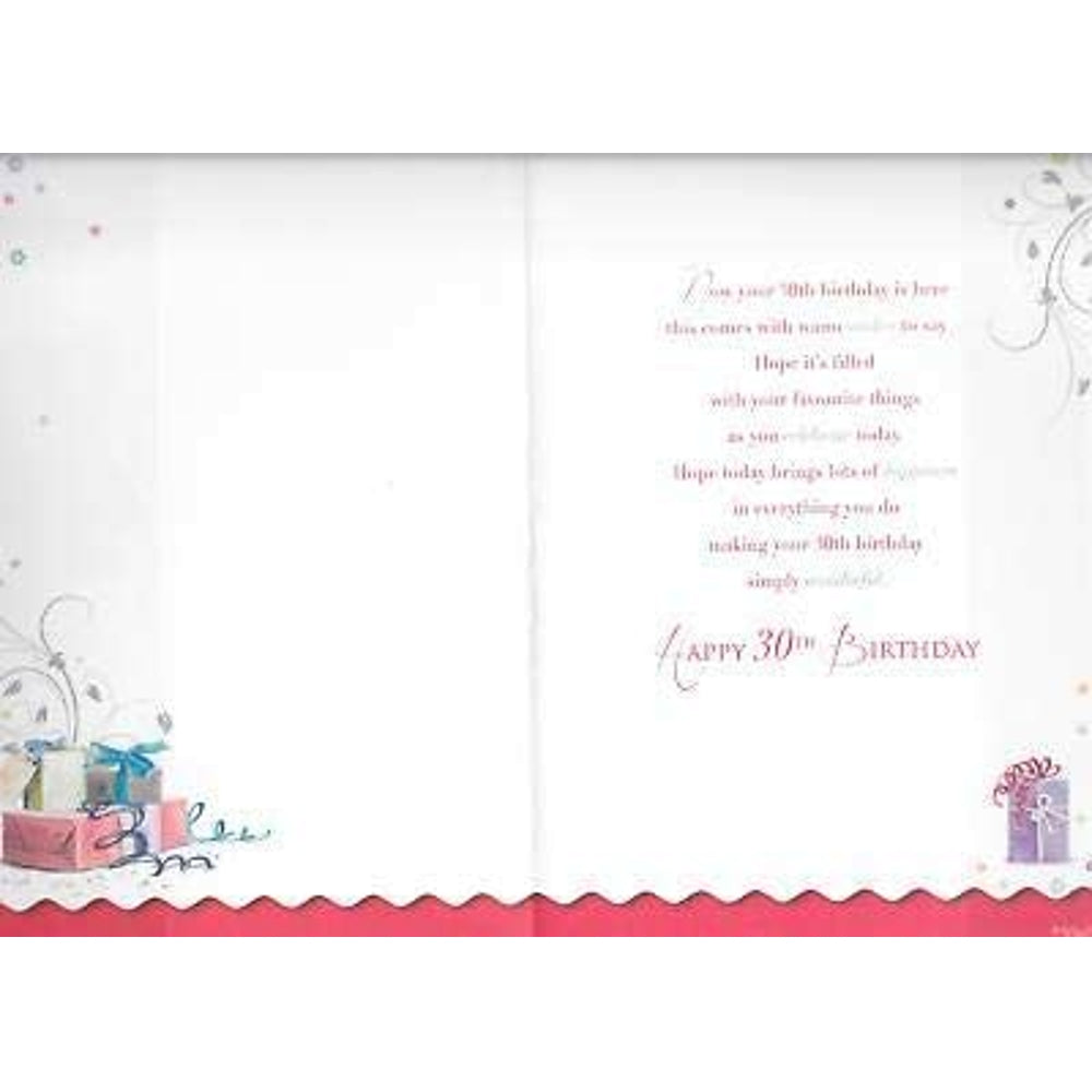 Happy 30th Birthday Sack of Gifts Design Open Celebrity Style Card